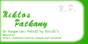 miklos patkany business card